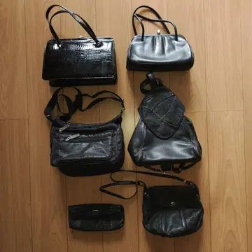 블랙 핸드백과 숄더백 세트