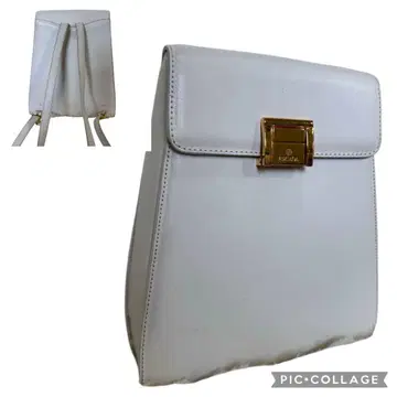ESCADA 에스카다 가죽 박스형 백팩 화이트