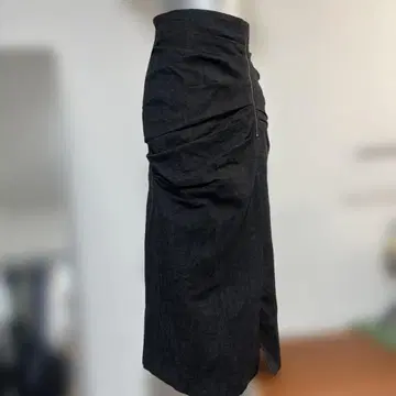 다크 그레이 데님풍 랩 스타일 타이트 스커트