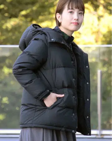 BEAMS BOY 다운 후디 블루종 블랙 프리 사이즈