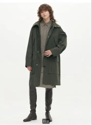 유니클로 U 후디드 코트 22AW 올리브