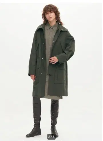 유니클로 U 후디드 코트 22AW 올리브