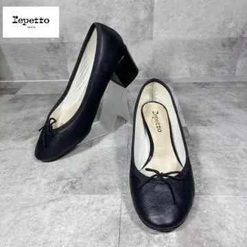 [ 고품질 ] repetto 카미유 펌프스 천연 가죽 청키힐 BK 36