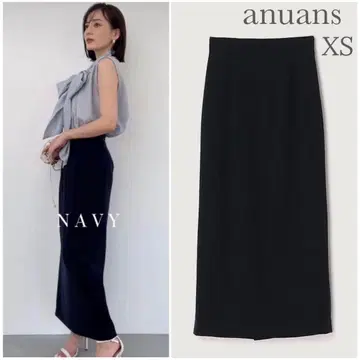 anuans 아뉴앙스 더블 새틴 타이트 스커트 네이비 XS