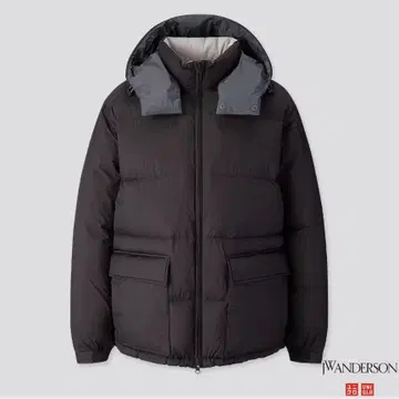 유니클로 JW ANDERSON 리버서블 다운 자켓 블랙