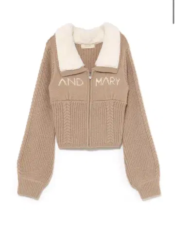 andmary Mary 로고 집업 탑 베이지 프리 사이즈