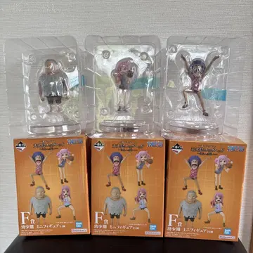 원피스 제일복권 F상 유년기 미니 피규어 3종 곰, 지니, 이완코프