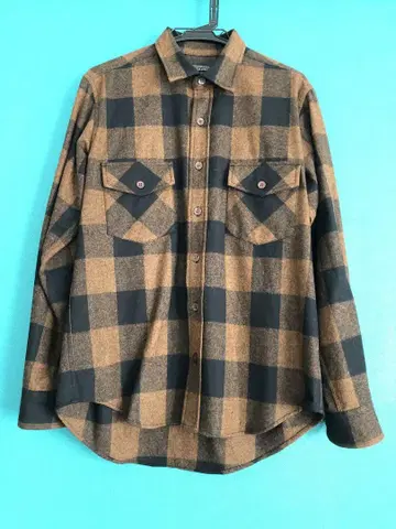 Pendleton 긴팔 셔츠 M 브라운 블랙 체크 울 100%