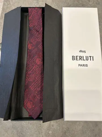BERLUTI 와인 레드 넥타이