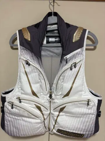 시마노 LIMITED PRO 낚시용 조끼 화이트/블랙/골드