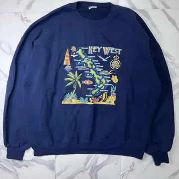KEY WEST 네이비 스웨트셔츠