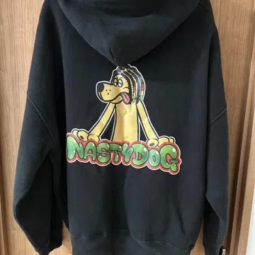 NASTY DOG(내스티도그) 블랙 풀오버 후드티