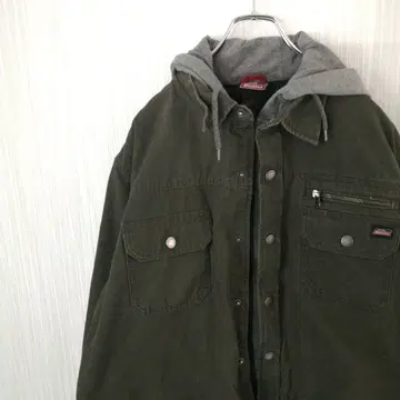 디키즈 충전솜 블루종 후드 부착 남성용 카키