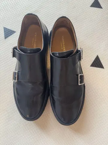 UNITED ARROWS 블랙 더블 몽크 스트랩 슈즈 사이즈 41