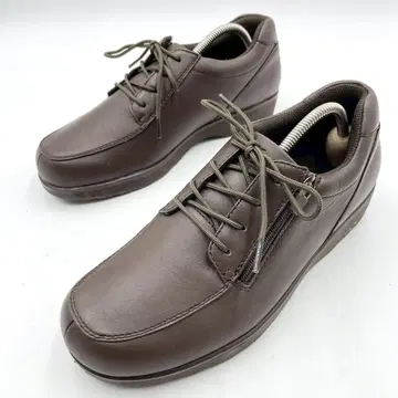 미즈노 워킹화 브라운 24cm 사이드 지퍼 가죽 Y1142