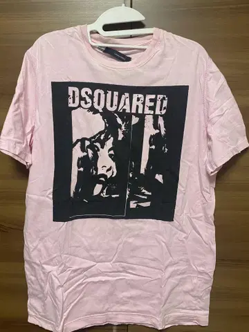 DSQUARED2 핑크 그래픽 티셔츠