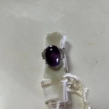 자수정 실버 반지 오벌컷