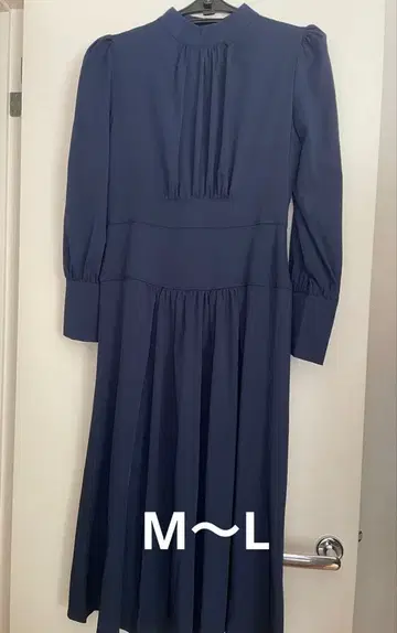 네이비 긴팔 하이넥 원피스 M~L 학교 면담 관혼상제 경사