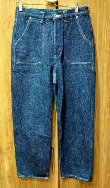 tumugu 다크 네이비 스트레이트 데님 팬츠