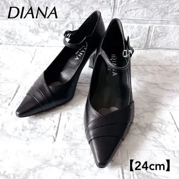 [새상품급] DIANA 다이애나 가죽 펌프스 스트랩 24cm 블랙