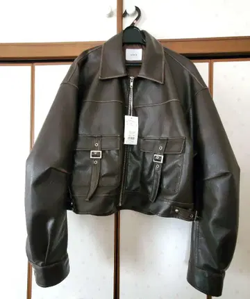 MURUA 다크 브라운 가죽 자켓