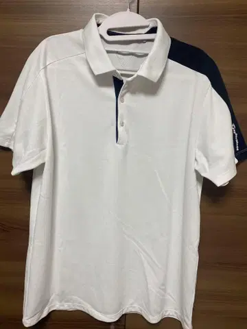 남성용 피케 셔츠 흡한속건 화이트