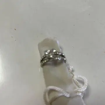 미키 실버 반지 크리스탈 장식