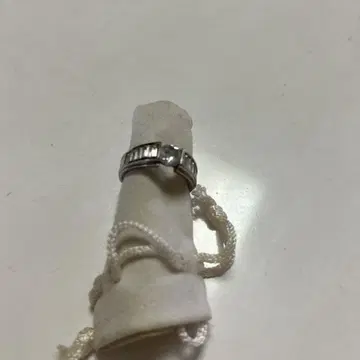 실버 바게트컷 스톤 반지