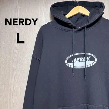 NERDY 후드 맨투맨 L 블랙