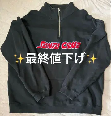 SANTA CRUZ 하프 지퍼 맨투맨 블랙