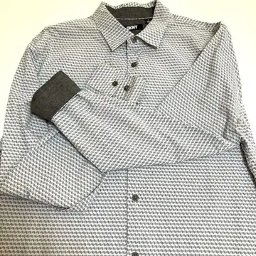 새상품급 DKNY 기하학 패턴 긴팔 셔츠 그레이 계열 남성용 L