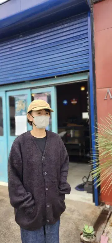 모헤어 가디건 블랙