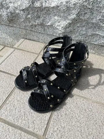 Jemini 블랙 스트랩 샌들 23.0cm