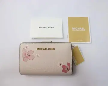 새상품 마이클코어스 빌폴드 지퍼 컴팩트 지갑 일본 한정판 벚꽃