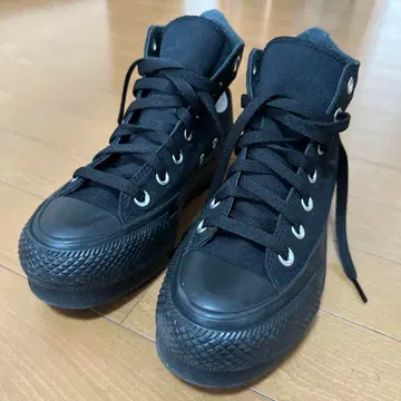 CONVERSE ALL STAR 하이컷 스니커즈 블랙 통굽