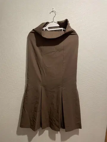 Louren 브라운 플레어 스커트
