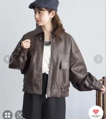 tiptop [빈티지 가공] 빅숏 인조 가죽 블루종