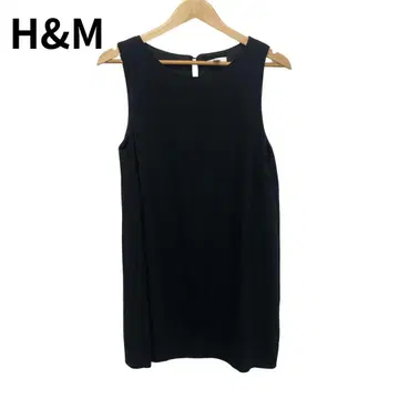 H&M 블랙 슬리브리스 원피스 플레어 심플 무릎 또는 인기 브랜드