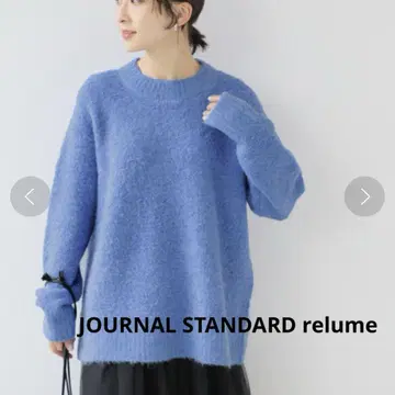 저널 스탠다드 넉넉하고 부드러운 예쁜 색감의 알파카 혼방 부클레 얀 니트