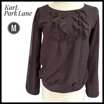 KarL Park Lane 컬 파크 레인 프릴 긴팔 블라우스 M 브라운
