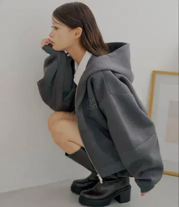 Chico 후드티 W 지퍼 볼륨 슬리브 후드 후드티 여성용
