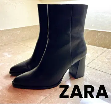 ZARA 블랙 가죽 부츠 40(26cm) 착용 1회