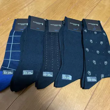 매킨토시 남성용 삭스 23-25cm 블랙 네이비 5족 세트