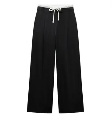 ZARA 와이드 레그 팬츠 더블 허리 밴딩 XS