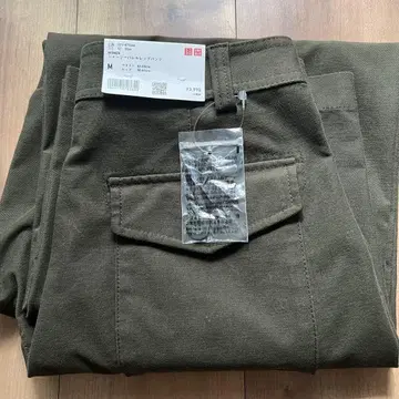 [새상품] UNIQLO 저지 배럴 레그 팬츠 올리브 M 사이즈