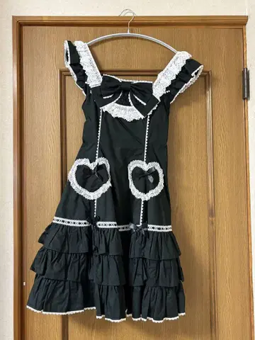 Angelic Pretty Cute Heart 오버롤 스커트