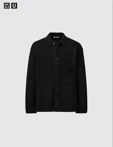 UNIQLO U 니트 오버 셔츠 자켓 블랙 L