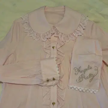 Angelic Pretty 핑크 긴팔 보타이 블라우스