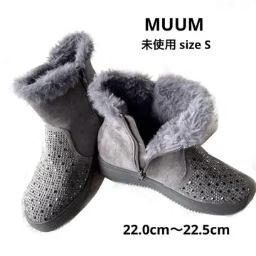 [미사용] MUUM 숏부츠 인힐 비쥬 반짝이 퍼
