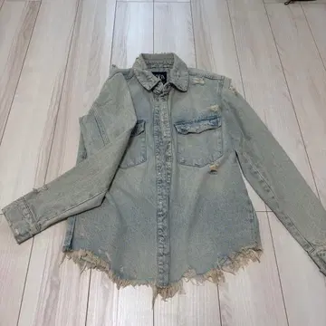 ZARA 프린지 가공 데님 셔츠